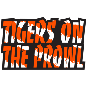 Orange Tigers on the Prowl Temporary Tattoos