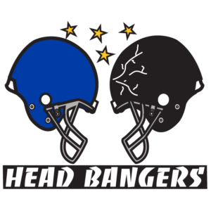 Blue & Black Head Bangers Helmet Temporary Tattoos