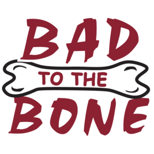 Maroon Bad to the Bone Temporary Tattoos