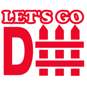 Red Let's Go D Temporary Tattoos