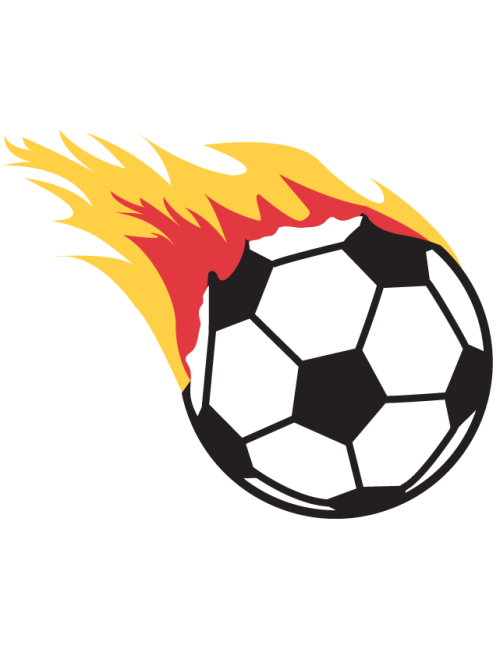 Flaming Soccer Ball Temporary Tattoos